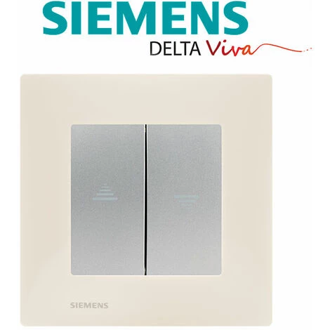 Interrupteur Volet Roulant Silver Delta Viva + Plaque Beige - SIEMENS - SIEMENS 2 Interrupteur Volet Roulant Silver Delta Viva + Plaque Beige - SIEMENS - SIEMENS – Image 2