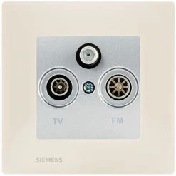 Prise TV FM SAT Silver Delta Viva + Plaque Beige - SIEMENS - SIEMENS