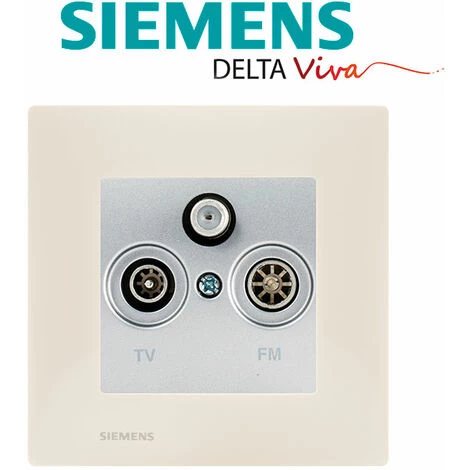 Prise TV FM SAT Silver Delta Viva + Plaque Beige - SIEMENS - SIEMENS 2 Prise TV FM SAT Silver Delta Viva + Plaque Beige - SIEMENS - SIEMENS – Image 2