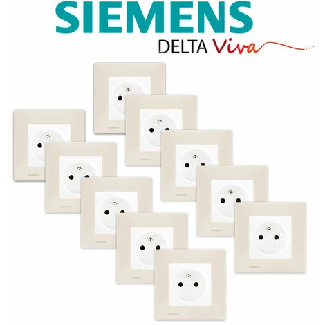 LOT De 10 Prises 2P+T Blanc Delta Viva + Plaques Beige - SIEMENS - SIEMENS 2 LOT De 10 Prises 2P+T Blanc Delta Viva + Plaques Beige - SIEMENS - SIEMENS – Image 2