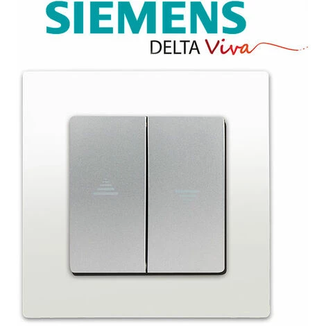 Interrupteur Volet Roulant Silver Delta Viva + Plaque Blanc - SIEMENS - SIEMENS 2 Interrupteur Volet Roulant Silver Delta Viva + Plaque Blanc - SIEMENS - SIEMENS – Image 2