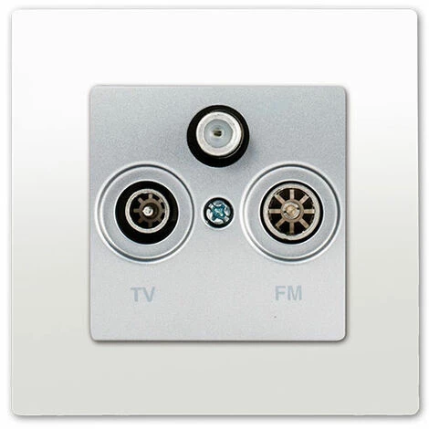 Prise TV FM SAT Silver Delta Viva + Plaque Blanc - SIEMENS - SIEMENS 1 Prise TV FM SAT Silver Delta Viva + Plaque Blanc - SIEMENS - SIEMENS