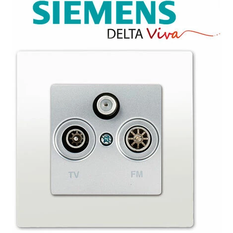 Prise TV FM SAT Silver Delta Viva + Plaque Blanc - SIEMENS - SIEMENS 2 Prise TV FM SAT Silver Delta Viva + Plaque Blanc - SIEMENS - SIEMENS – Image 2