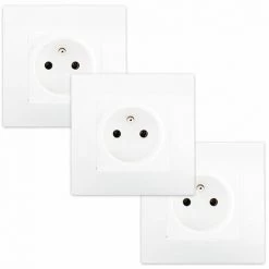 LOT 3 Prise 2P+T Blanc Delta Viva + Plaque Blanc - SIEMENS - SIEMENS