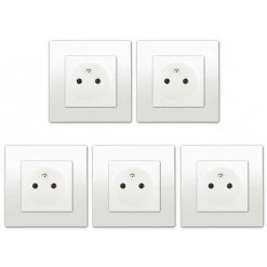 LOT 5 Prise 2P+T Blanc Delta Viva + Plaque Blanc - SIEMENS - SIEMENS