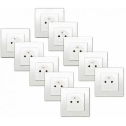 LOT De 10 Prises 2P+T Blanc Delta Viva + Plaques Blanc - SIEMENS - SIEMENS