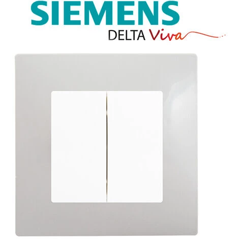 Double Va Et Vient Blanc Delta Viva + Plaque Gris - SIEMENS - SIEMENS 2 Double Va Et Vient Blanc Delta Viva + Plaque Gris - SIEMENS - SIEMENS – Image 2