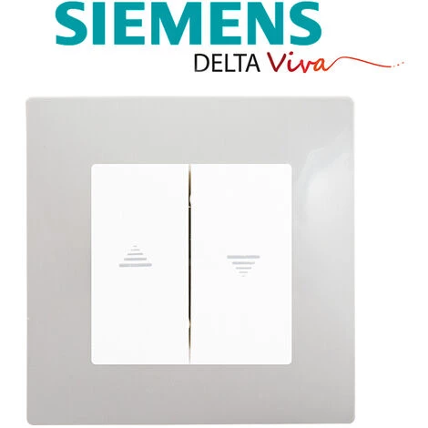 Interrupteur Volet Roulant Blanc Delta Viva + Plaque Gris - SIEMENS - SIEMENS 2 Interrupteur Volet Roulant Blanc Delta Viva + Plaque Gris - SIEMENS - SIEMENS – Image 2