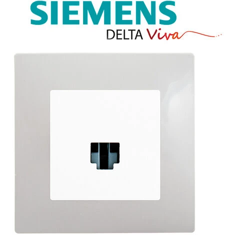 Prise RJ45 Blanc Delta Viva + Plaque Gris - SIEMENS - SIEMENS 2 Prise RJ45 Blanc Delta Viva + Plaque Gris - SIEMENS - SIEMENS – Image 2