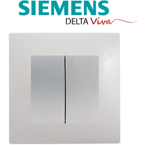 Double Va Et Vient Silver Delta Viva + Plaque Gris - SIEMENS - SIEMENS 2 Double Va Et Vient Silver Delta Viva + Plaque Gris - SIEMENS - SIEMENS – Image 2
