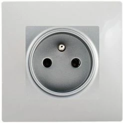 Prise 2P+T Silver Delta Viva + Plaque Gris - SIEMENS - SIEMENS