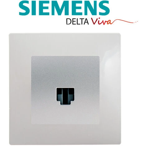 Prise RJ45 Silver Delta Viva + Plaque Gris - SIEMENS - SIEMENS 2 Prise RJ45 Silver Delta Viva + Plaque Gris - SIEMENS - SIEMENS – Image 2