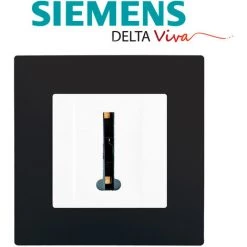 Prise Téléphone Blanc Delta Viva + Plaque Noir - SIEMENS - SIEMENS -SIEMENS Soldes 2022 3124403 2