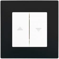 Interrupteur Volet Roulant Blanc Delta Viva + Plaque Noir - SIEMENS - SIEMENS