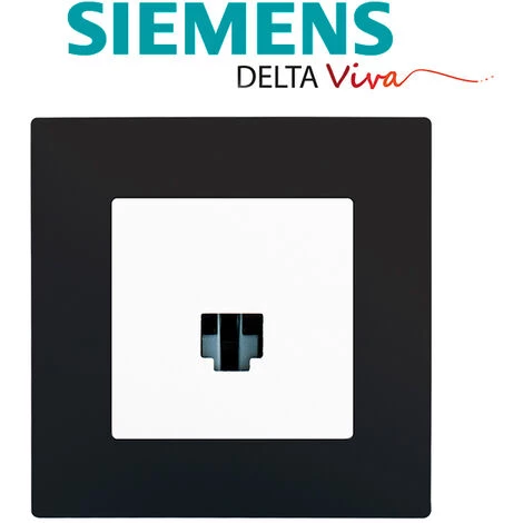 Prise RJ45 Blanc Delta Viva + Plaque Noir - SIEMENS - SIEMENS 2 Prise RJ45 Blanc Delta Viva + Plaque Noir - SIEMENS - SIEMENS – Image 2