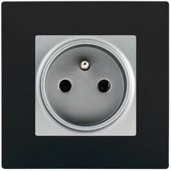 Prise 2P+T Silver Delta Viva + Plaque Noir - SIEMENS - SIEMENS