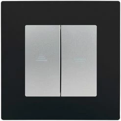 Interrupteur Volet Roulant Silver Delta Viva + Plaque Noir - SIEMENS - SIEMENS