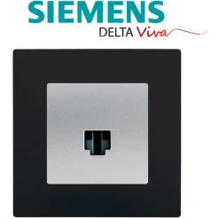 Prise RJ45 Silver Delta Viva + Plaque Noir - SIEMENS - SIEMENS -SIEMENS Soldes 2022 3124417 2