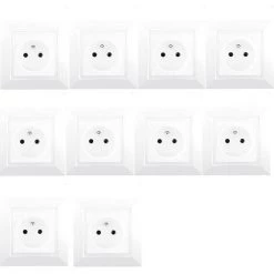Lot De 10 Prises 2P+T Blanc DELTA ONE - SIEMENS - SIEMENS