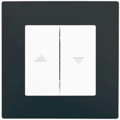 Interrupteur Volet Roulant Blanc Delta Viva + Plaque Anthracite - SIEMENS - SIEMENS