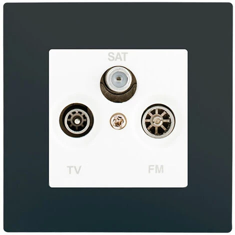 Prise TV FM SAT Blanc Delta Viva + Plaque Anthracite - SIEMENS - SIEMENS 1 Prise TV FM SAT Blanc Delta Viva + Plaque Anthracite - SIEMENS - SIEMENS