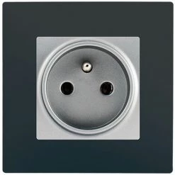 Prise 2P+T Silver Delta Viva + Plaque Anthracite - SIEMENS - SIEMENS