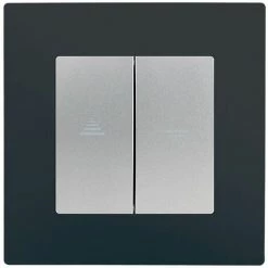 Interrupteur Volet Roulant Silver Delta Viva + Plaque Anthracite - SIEMENS - SIEMENS