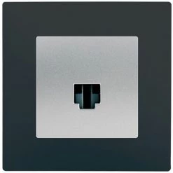 Prise RJ45 Silver Delta Viva + Plaque Anthracite - SIEMENS - SIEMENS