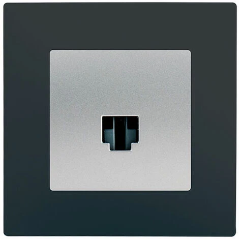 Prise RJ45 Silver Delta Viva + Plaque Anthracite - SIEMENS - SIEMENS 1 Prise RJ45 Silver Delta Viva + Plaque Anthracite - SIEMENS - SIEMENS