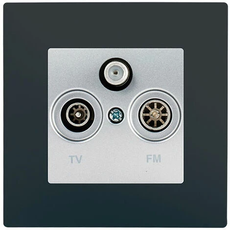 Prise TV FM SAT Silver Delta Viva + Plaque Anthracite - SIEMENS - SIEMENS 1 Prise TV FM SAT Silver Delta Viva + Plaque Anthracite - SIEMENS - SIEMENS