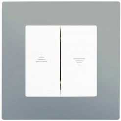 Interrupteur Volet Roulant Blanc Delta Viva + Plaque Silver - SIEMENS - SIEMENS