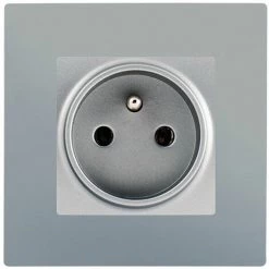 Prise 2P+T Silver Delta Viva + Plaque Silver - SIEMENS - SIEMENS