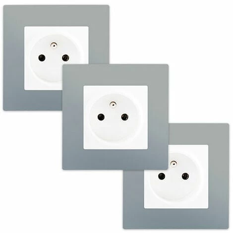 LOT 3 Prise 2P+T Blanc Delta Viva + Plaque Silver - SIEMENS - SIEMENS 1 LOT 3 Prise 2P+T Blanc Delta Viva + Plaque Silver - SIEMENS - SIEMENS