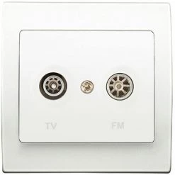 PriseTV/FM Blanc Delta Iris + Plaque Basic Blanc - SIEMENS - SIEMENS