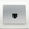 Prise Informatique RJ45 Silver Delta Iris + Plaque Basic Blanc - SIEMENS - SIEMENS
