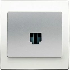 Prise Informatique RJ45 Silver Delta Iris + Plaque Basic Blanc - SIEMENS - SIEMENS