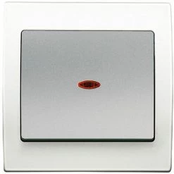 Va Et Vient Lumineux Silver Delta Iris + Plaque Basic Blanc - SIEMENS - SIEMENS