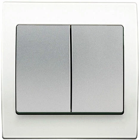 Double Va Et Vient Silver Delta Iris + Plaque Basic Blanc - SIEMENS - SIEMENS 1 Double Va Et Vient Silver Delta Iris + Plaque Basic Blanc - SIEMENS - SIEMENS