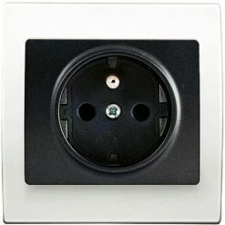 Prise 2P+T Anthracite Delta Iris + Plaque Basic Blanc - SIEMENS - SIEMENS