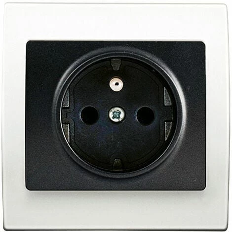 Prise 2P+T Anthracite Delta Iris + Plaque Basic Blanc - SIEMENS - SIEMENS 1 Prise 2P+T Anthracite Delta Iris + Plaque Basic Blanc - SIEMENS - SIEMENS