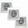 LOT 3 Prise 2P+T Silver Delta Iris + Plaque Basic Blanc - SIEMENS - SIEMENS