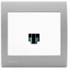 Prise Informatique RJ45 Blanc Delta Iris + Plaque Basic Silver - SIEMENS - SIEMENS