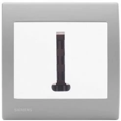 Prise Téléphone Blanc Delta Iris + Plaque Basic Silver - SIEMENS - SIEMENS