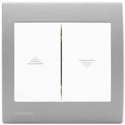 Interrupteur Volet Roulant Blanc Delta Iris + Plaque Basic Silver - SIEMENS - SIEMENS