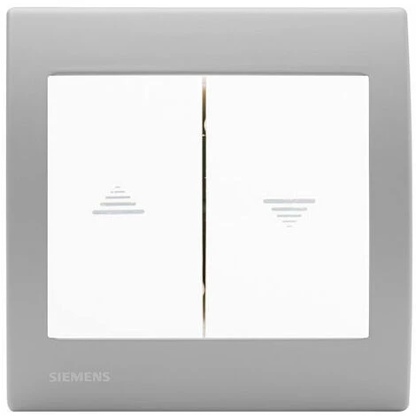 Interrupteur Volet Roulant Blanc Delta Iris + Plaque Basic Silver - SIEMENS - SIEMENS 1 Interrupteur Volet Roulant Blanc Delta Iris + Plaque Basic Silver - SIEMENS - SIEMENS