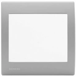 Poussoir Blanc Delta Iris + Plaque Basic Silver - SIEMENS - SIEMENS