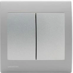 Va Et Vient + Poussoir Silver Delta Iris + Plaque Basic Silver - SIEMENS - SIEMENS