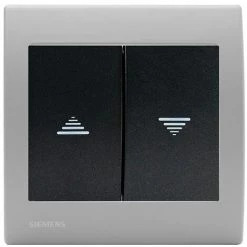 Interrupteur Volet Roulant Anthracite Delta Iris + Plaque Basic Silver - SIEMENS - SIEMENS