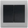 Double Va Et Vient Anthracite Delta Iris + Plaque Basic Silver - SIEMENS - SIEMENS
