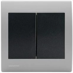 Double Va Et Vient Anthracite Delta Iris + Plaque Basic Silver - SIEMENS - SIEMENS